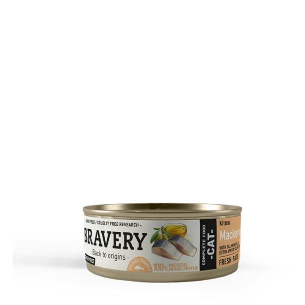 Bravery - Pate Mackerel Kitten Cat 70gr (Caballa)