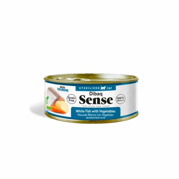 Alimento Húmedo Gato Adulto Dibaq Sense Pescado Blanco con Vegetales 70 Gr